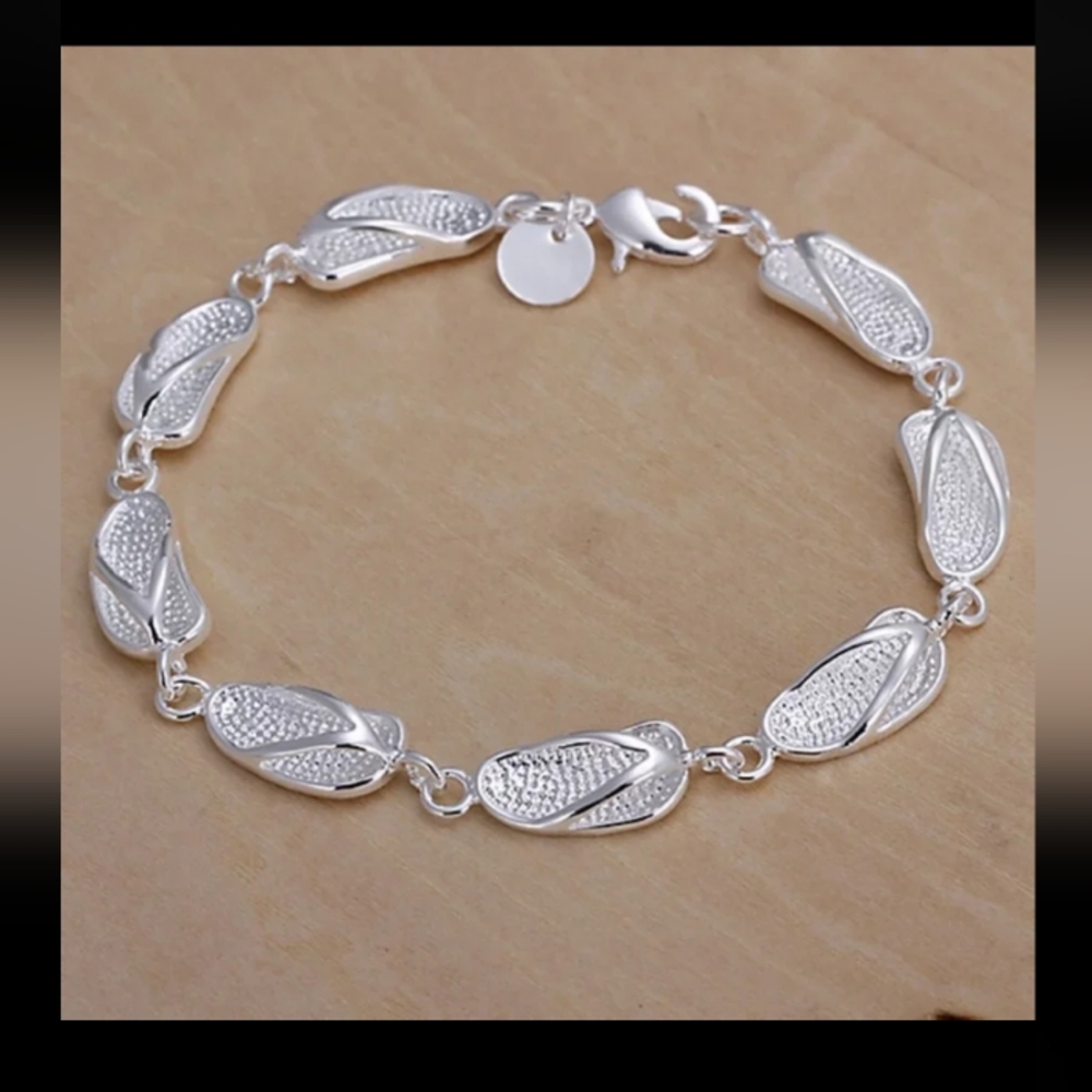 925  Sterling Silver Flipflop Bracelet